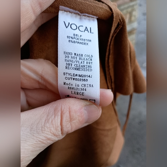 NWOT Vocal Fringed Tan Jacket_Large - Picture 8 of 10